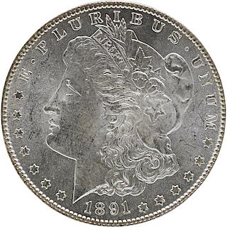 U.S. 1891-S MORGAN $1 COIN