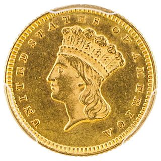 U.S. 1873 INDIAN PRINCESS $1 GOLD COIN