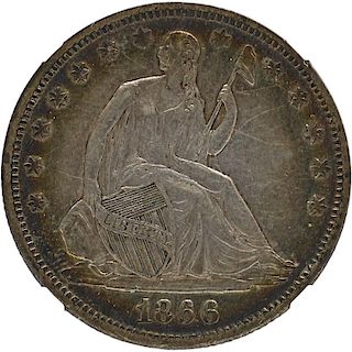 U.S. 1866-S SEATED LIBERTY 50C COIN