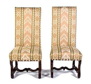 A Pair of Louis XIII Style Side Chairs, Height 46 inches.