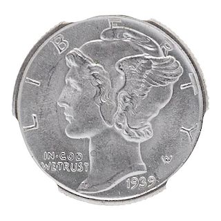 GRADED U.S. MERCURY 10C COINS