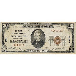 U.S. SERIES 1929 $20 NOTES OF PENNSYLVANIA