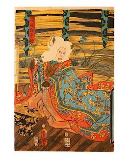 Utagawa Kunisada, "Kabuki Performer," Woodblock