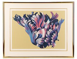 Lowell Nesbitt, "Black Parrot Tulip," Serigraph