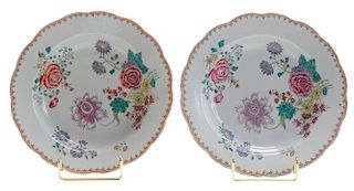 Pair Chinese Export Scalloped