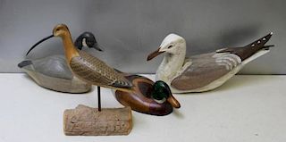 Lot Of 4 Signed Carved Wood Decoys. To Inc ,