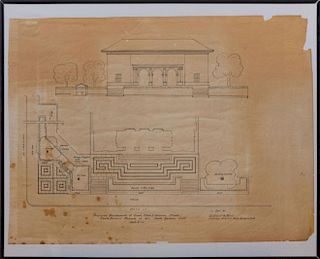 LOCKWOOD DE FOREST III (1896-1949): ARCHITECTURAL AND LANDSCAPE PERSPECTIVE OF THE SANTA BARBARA ART MUSEUM