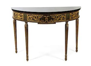 A Louis XVI Style Painted Console Table, 19TH/20TH CENTURY, Height 34 1/4 x width 47 5/8 x depth 21 inches.