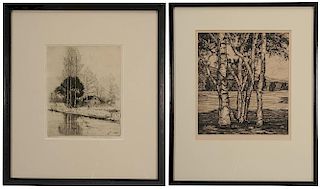 Two Landscape Etchings