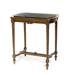 A Louis XVI Style Occasional Table, Height 32 x width 30 x depth 19 inches.