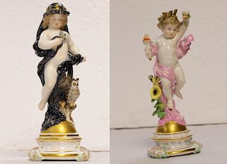 Pair of Meissen Porcelain Figures of Day&Night, Si