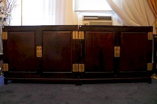 Pair of Chinese Hardwood Cabinet