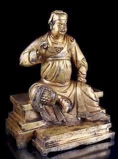 Chinese Gilt Bronze "Guang Gong"