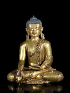 Chinese Gilt Bronze Buddha of "ShiJiaMoNi"