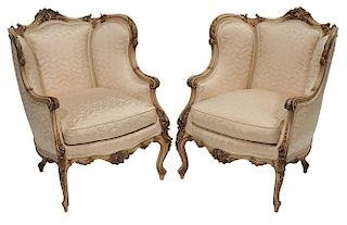 Pair Venetian Rococo Style Carved