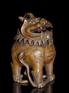 Chinese Bronze Beast Formed Incense Burner