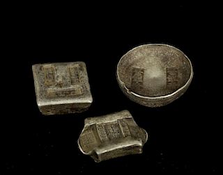 3 Pieces of Chinese Silver Ingot