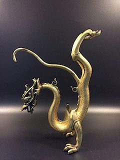 Chinese Song Dynasty Gilt Bronze ChiLong