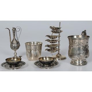 Assorted Silver Including Coin and Niello Pieces