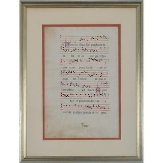 Antiphonal Leaf Illuminated Manuscript