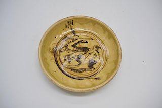 Chinese Black Glazed Porcelain Plate