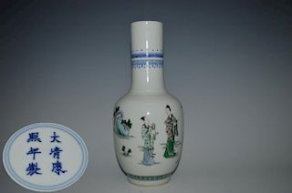 Chinese Blue/White WuCai Porcelain Vase