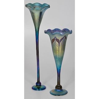Art Glass Vases in the Tiffany Style