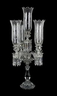 A Baccarat Five-Light Candelabrum, Height 33 1/4 inches.
