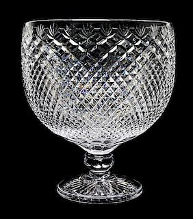 A Baccarat Cut Glass Punch Bowl, Height 13 x diameter 11 inches.