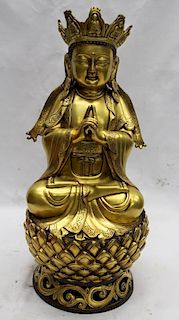 Chinese Bronze Seating Buddha