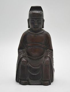 Chinese Bronze Seating Officer
