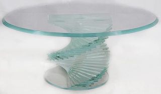 CONTEMPORARY GLASS OVAL COFFEE TABLE