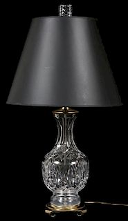 WATERFORD TABLE LAMP CUT CRYSTAL BODY AND FINIAL