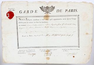 INFANTRIE GARDE DE PARIS DOCUMENT C1780