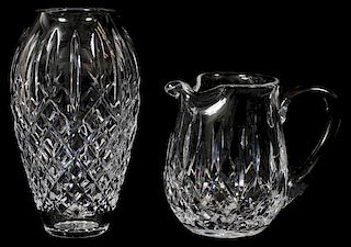 WATERFORD CRYSTAL 'COLLEEN' VASE AND PITCHER