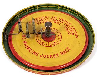AMERICAN TIN LITHO 'THE WHIRLING JOCKEY RACE' TOY