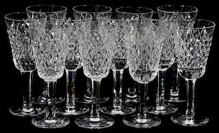 WATERFORD 'ALANA' CRYSTAL SHERRY GLASSES SET OF 12