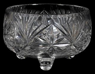 CUT CRYSTAL CENTERPIECE FOOTED BOWL
