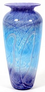 MICHAEL NOUROT PURPLE TO BLUE ART GLASS VASE