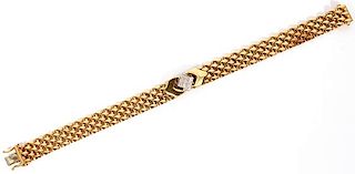DIAMOND CLUSTER AND 14KT YELLOW GOLD BRACELET