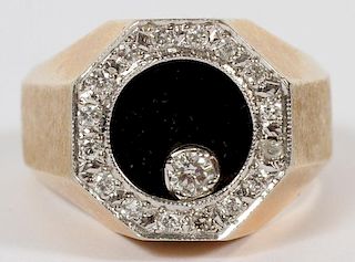 FLOATING DIAMOND AND 14KT GOLD RING