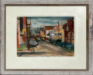 LOUIS PENFIELD PASTEL DRAWING ON PAPER 1951