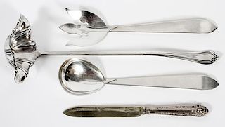 SILVER PLATE SERVING UTENSILS FOUR PIECES
