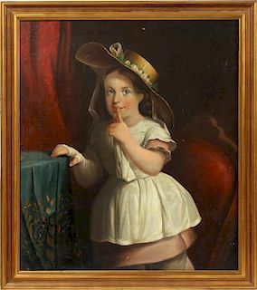 ATTRIBUTED TO JOSEPH WHITING STOCK OIL ON CANVAS
