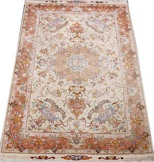 PERSIAN SILK AND WOOL BLEND RUG