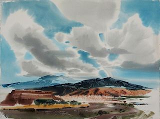 Laurence Philip Sisson | New Mexico Desert Landscape with Clouds