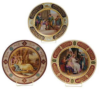 Three Royal Vienna Hand-Painted and