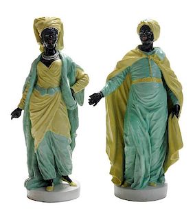 Pair of Porcelain Blackamoor Figures