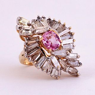 Unknown | Pink Sapphire & Diamond Ring