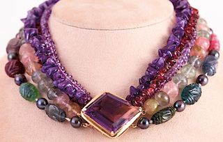 Unknown | Multicolor Gemstone Necklace